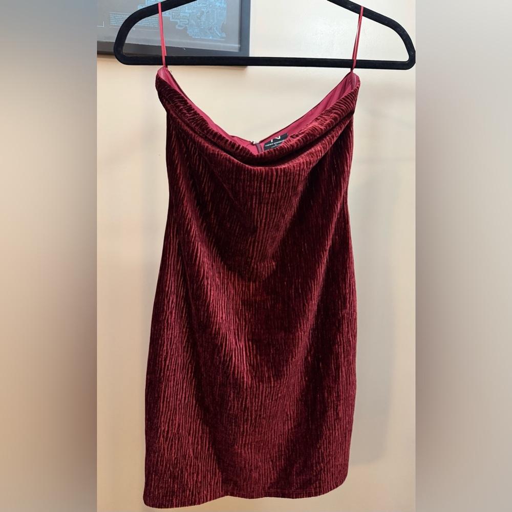 Naked Wardrobe Velvet Textured‎ Strapless Tube Mini Dress